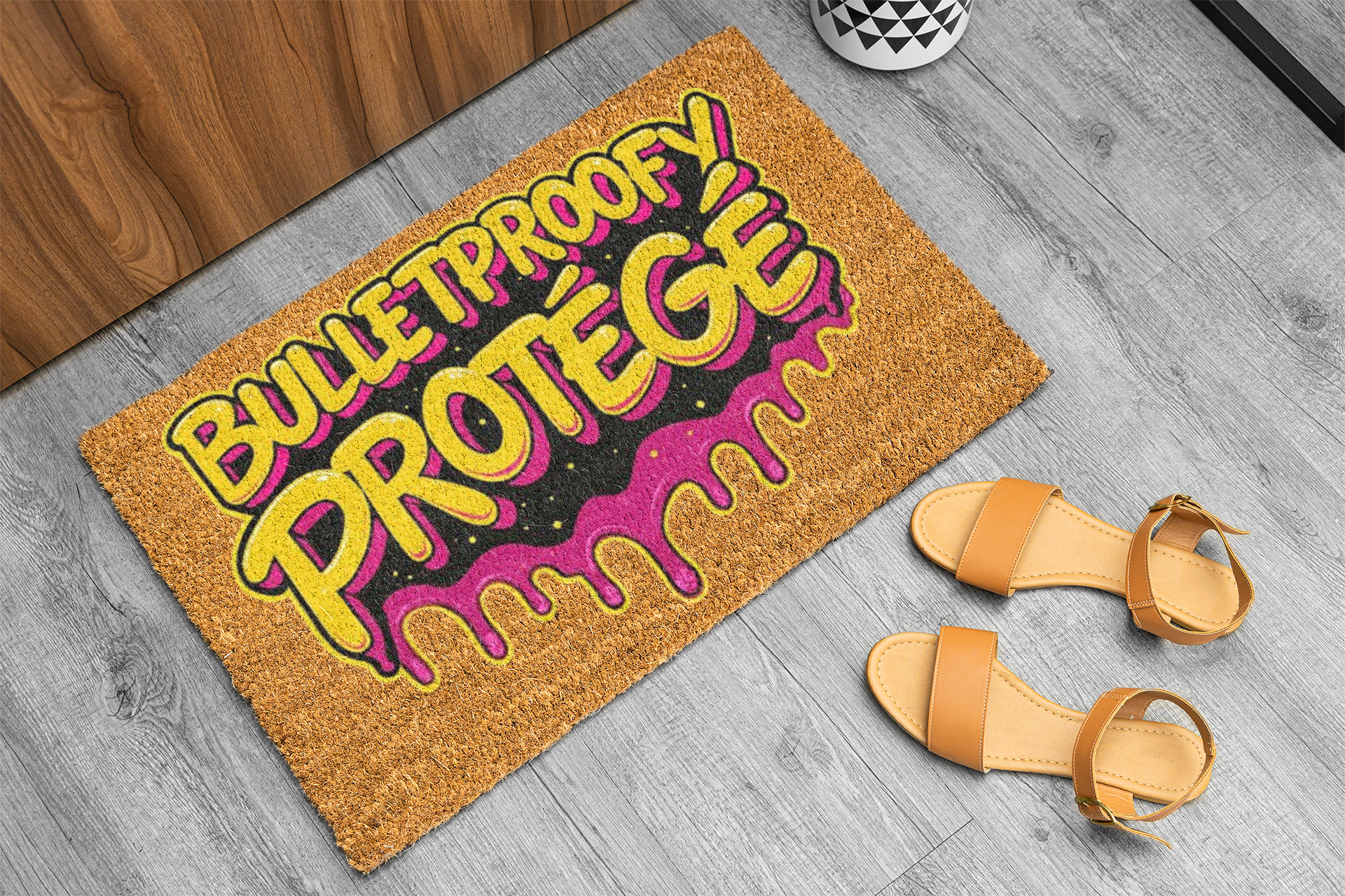 Graffiti Style Welcome Entryway Mat