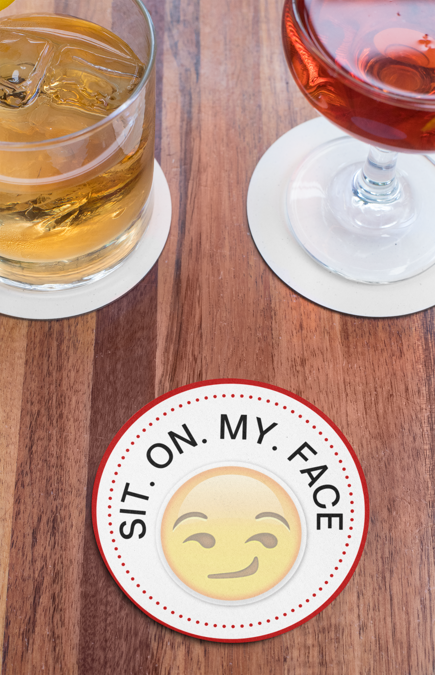 Smirk Emoji Cup Coaster