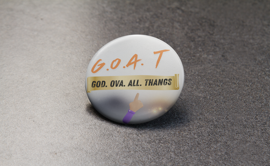 G.O.A.T. Pin – God Over All Things Faith Badge