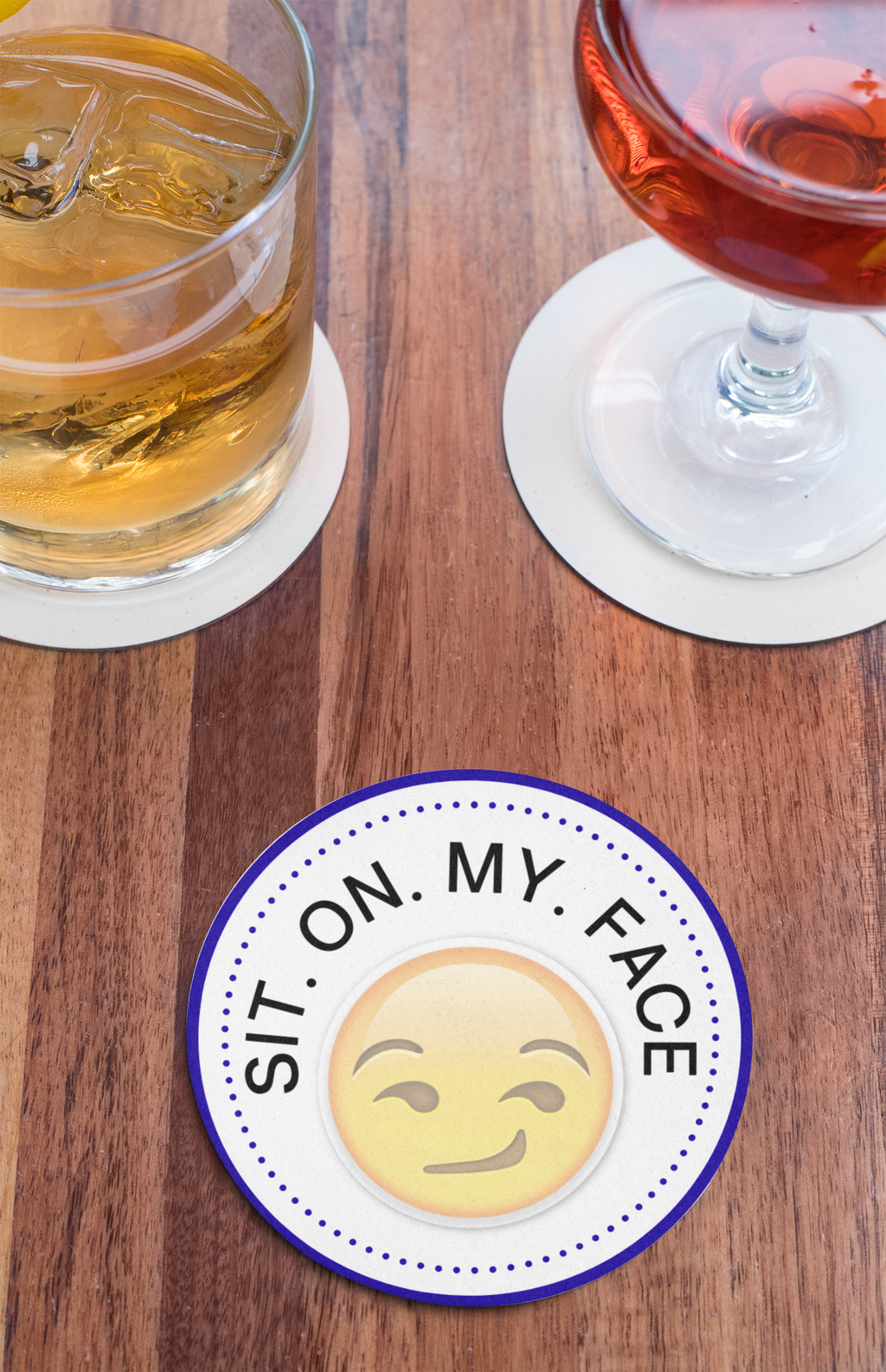 Smirk Emoji Cup Coaster
