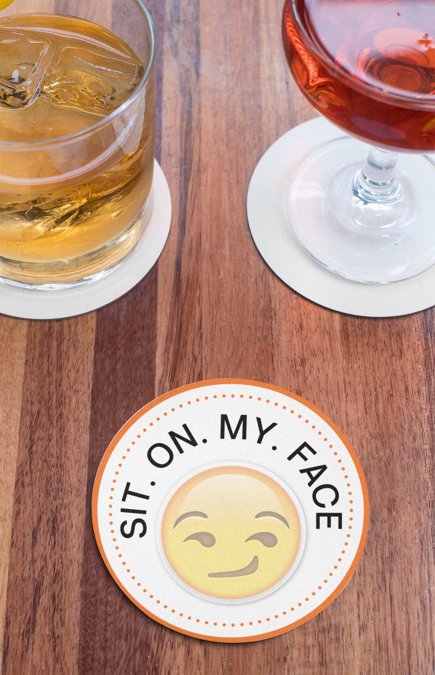 Smirk Emoji Cup Coaster
